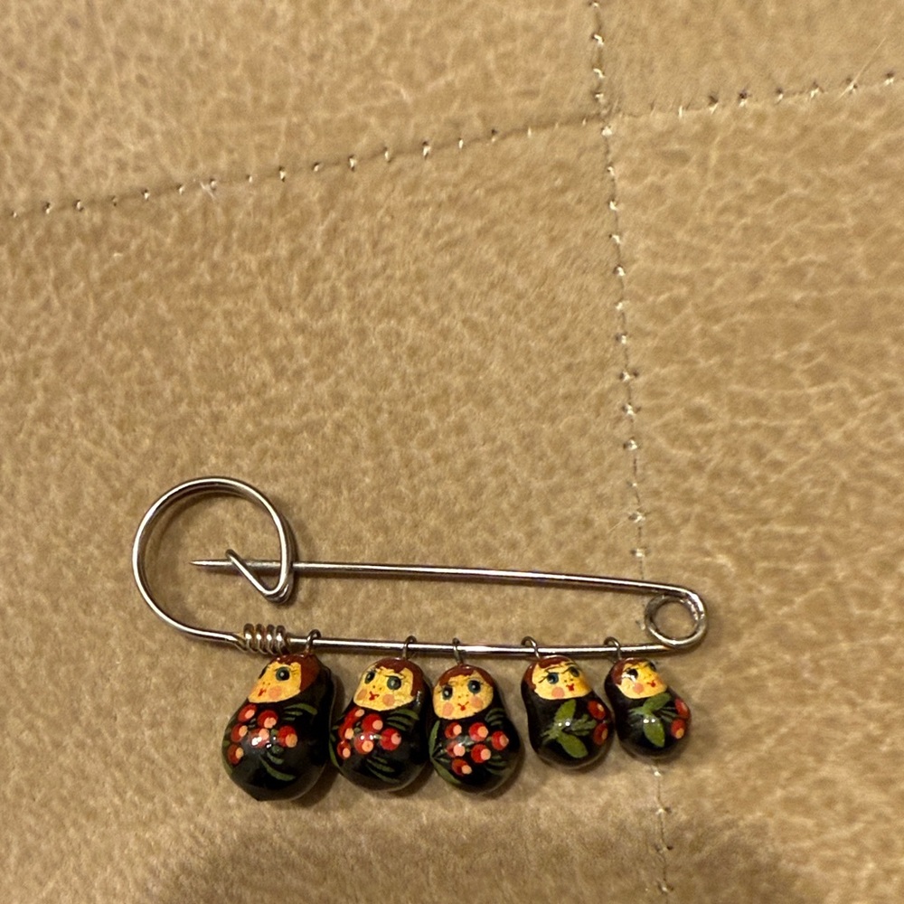 mini matryoshka nesting doll pin perfect for women or girls